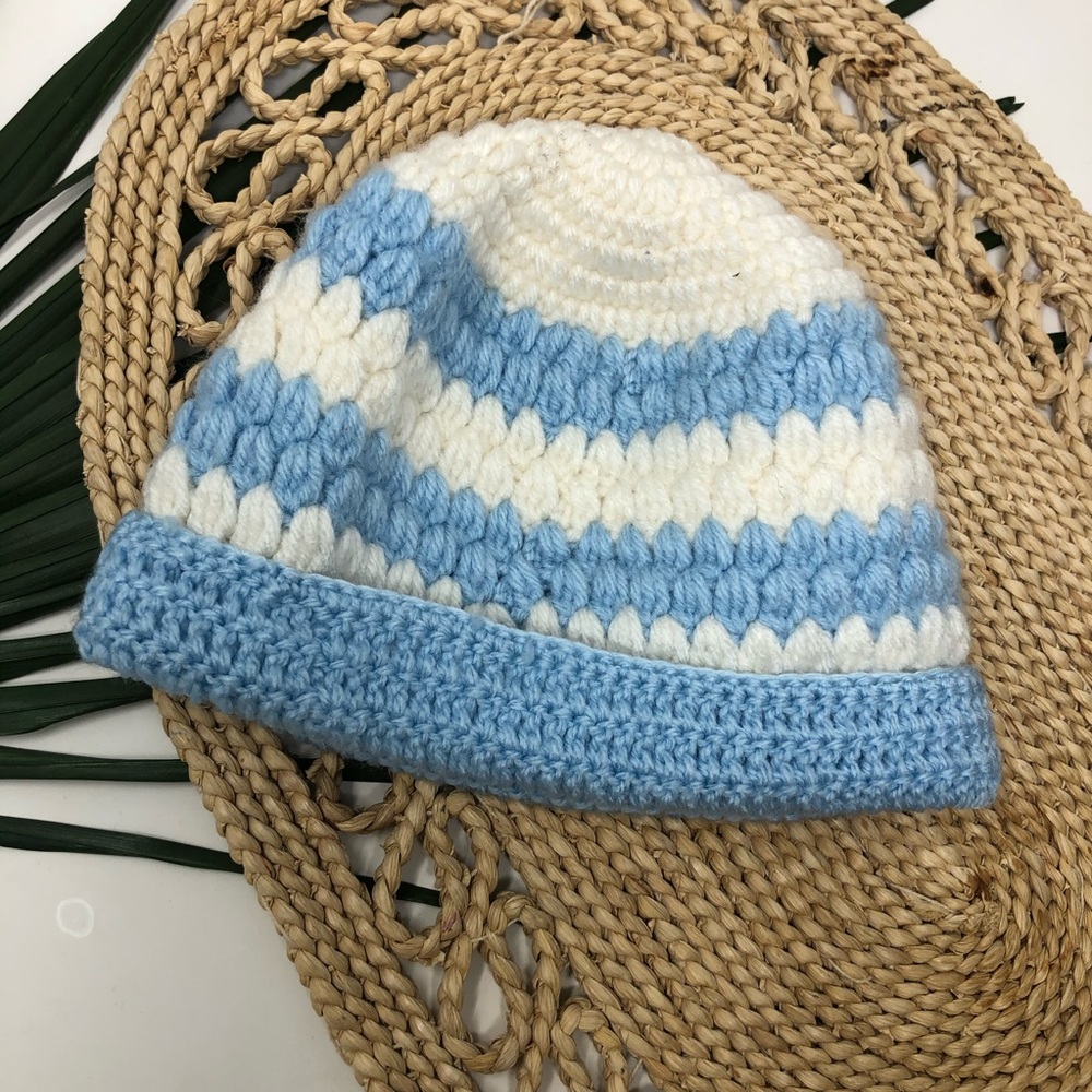 Crotchet Knit Handmade Baby boy Hat Size 9-12M
